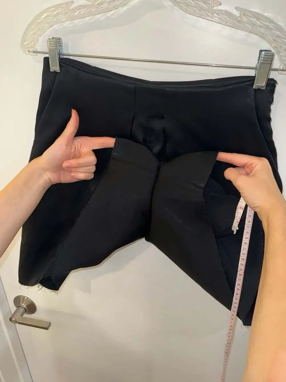Céline Black Pleated Raw-Hem Skirt/Culottes